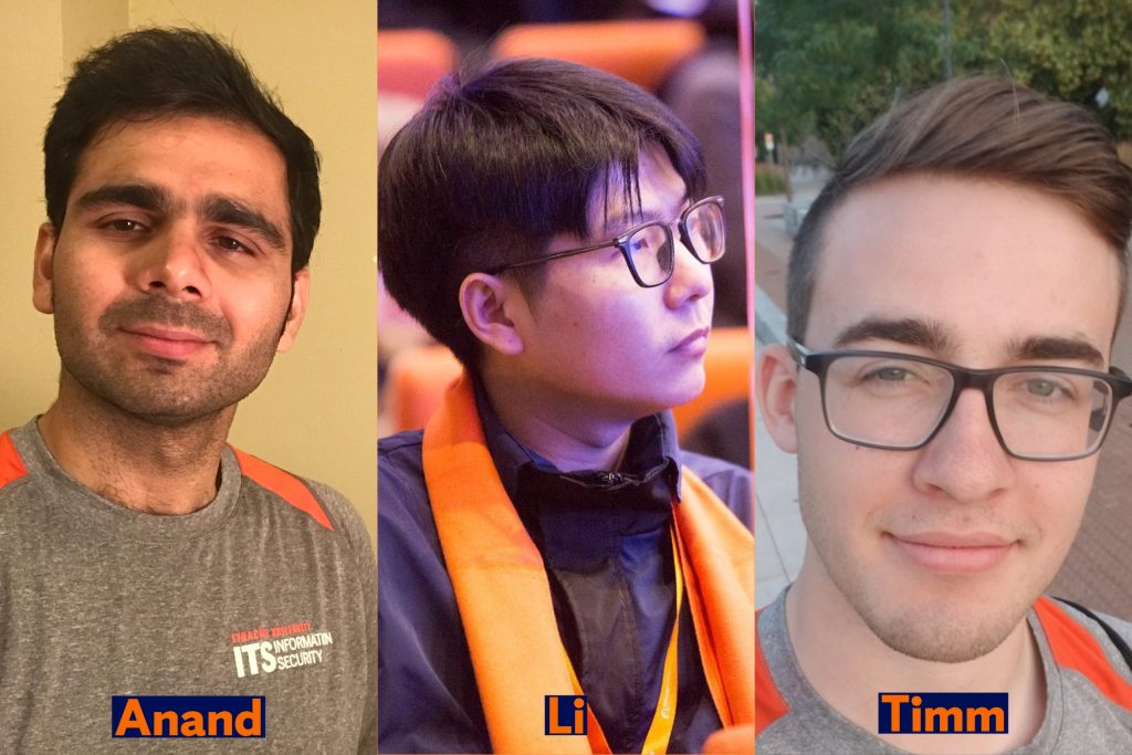 Photos of Anand, Li and Timm