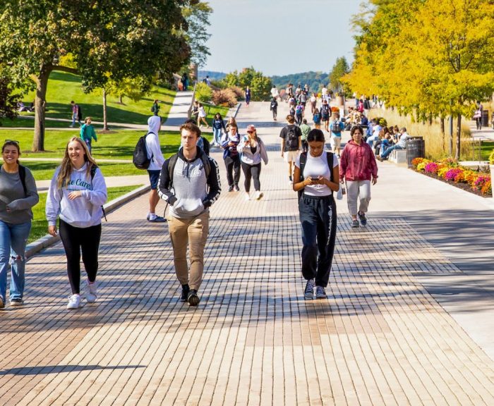 A crisp fall day in October on Syracuse Universities campus.